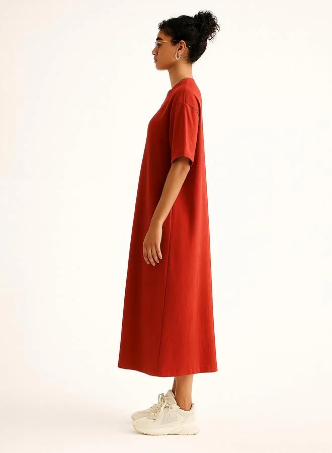 ساسافراس فستان تيشيرت ميدي نسائي فضفاض